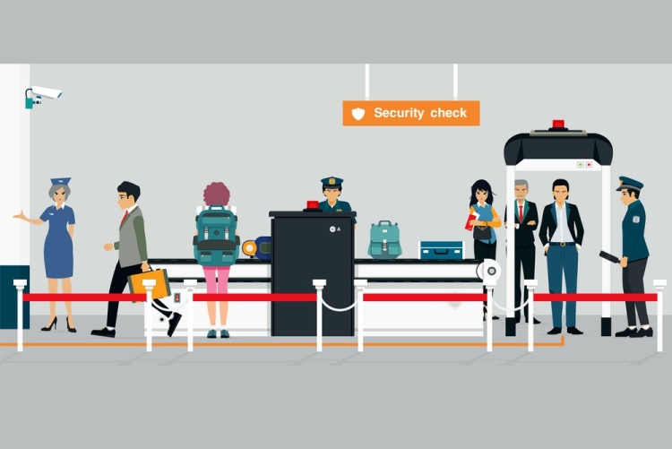 Qua cổng an ninh sân bay là một bước quan trọng trong quá trình làm thủ tục đi máy bay