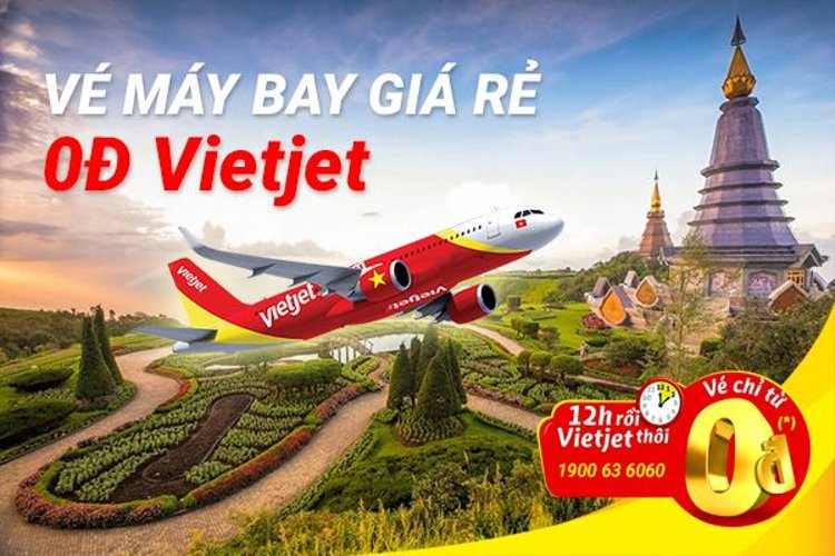 Chương trình săn vé máy bay 0 đồng của Vietjet Air với tên gọi  "12h rồi, Vietjet thôi"