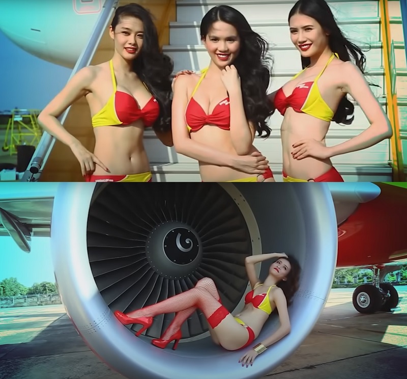 Vietjet bị gắn mác là "Bikini Airline" khi nhiều lần làm lố với tiếp viên hàng không mặc bikini.