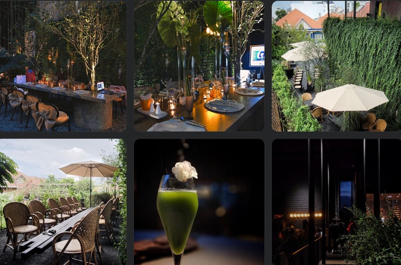 Cafe sân vườn quận 2 với phong cách hiện đại kết hợp không gian xanh.