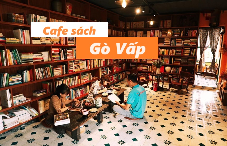 Quán cafe sách Gò Vấp với không gian rộng rãi yên tĩnh.